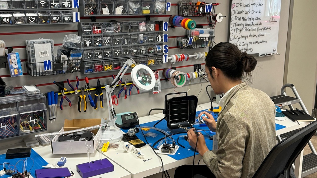 DJ Dillon working in the makerspace